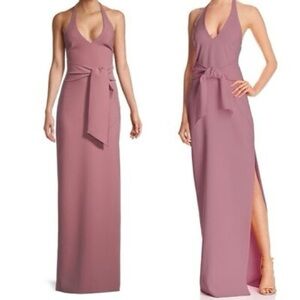 NWT Likely Stapleton Tie Waist Halter Maxi Gown in Nostalgic Rose Size 8 $328